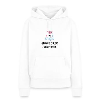 Future Grande soeur - Sweat à capuche Premium bio Femme - blanc - Devant - Julia (174cm)