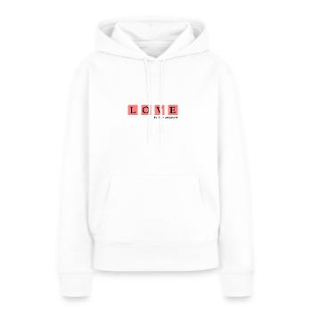 Liebe - Frauen Premium Bio Hoodie - Weiß - Vorne - Julia (174cm)