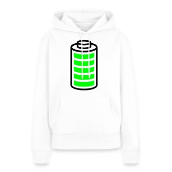 Volle Batterie - Frauen Premium Bio Hoodie - Weiß - Vorne - Julia (174cm)