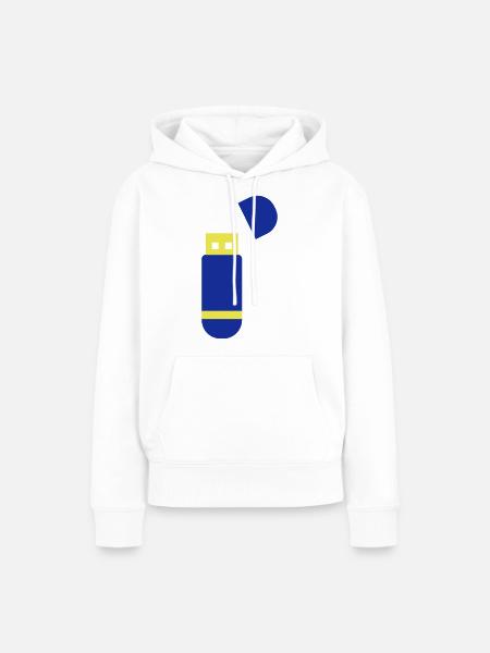 usb stick - Frauen Premium Bio Hoodie - Weiß