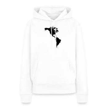 Amérique - Sweat à capuche Premium bio Femme - blanc - Devant - Julia (174cm)
