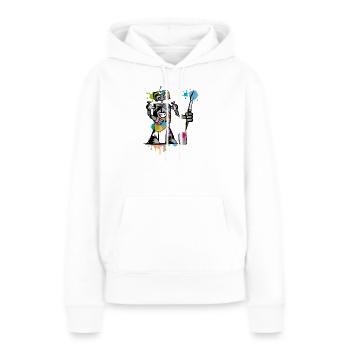 Un robot avec un pinceau - Sweat à capuche Premium bio Femme - blanc - Devant - Julia (174cm)