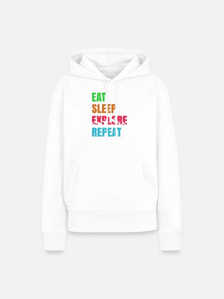 Naturerlebnis Bergwanderung Wandern Statement - Frauen Premium Bio Hoodie - Weiß