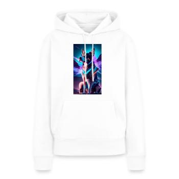 AstroDog Watcher - Frauen Premium Bio Hoodie - Weiß - Vorne - Julia (174cm)