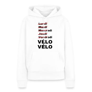 week-end vélo - Sweat à capuche Premium bio Femme - blanc - Devant - Julia (174cm)