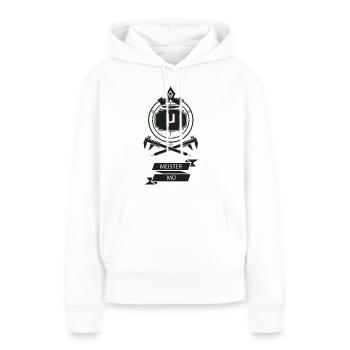 MEISTER MÜ - Frauen Premium Bio Hoodie - Weiß - Vorne - Julia (174cm)