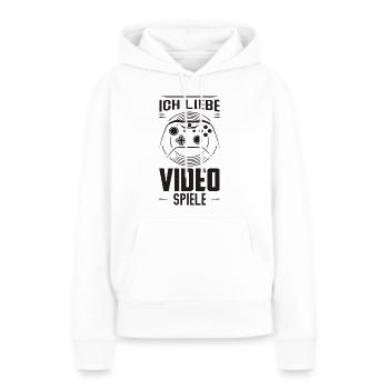 ich liebe video spiele - Frauen Premium Bio Hoodie - Weiß - Vorne - Julia (174cm)