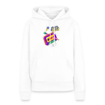 80er Jahre Audiokassette, Retro, Vintage - Frauen Premium Bio Hoodie - Weiß - Vorne - Julia (174cm)