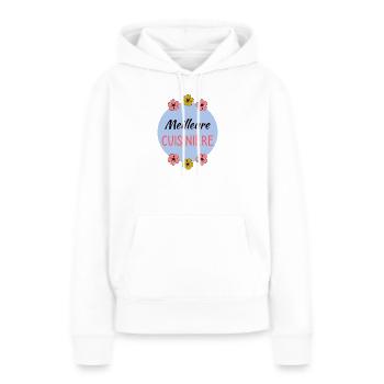MAMIE - Sweat à capuche Premium bio Femme - blanc - Devant - Julia (174cm)