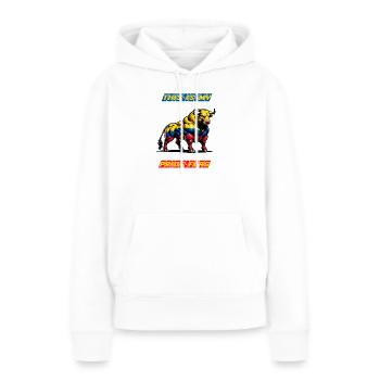 Das ist meine stolze Flagge Kolumbien - Frauen Premium Bio Hoodie - Weiß - Vorne - Julia (174cm)