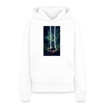Dschungel & Dinosaurier - Frauen Premium Bio Hoodie - Weiß - Vorne - Julia (174cm)