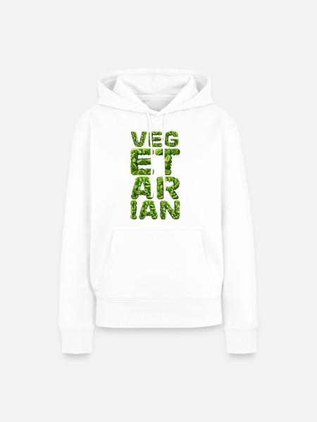Vegetarian - Frauen Premium Bio Hoodie - Weiß