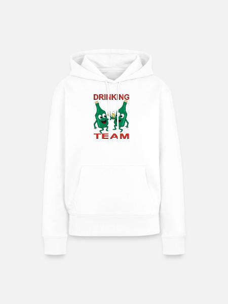 Verschmitzte Bierflaschen Trinkteam - Frauen Premium Bio Hoodie - Weiß