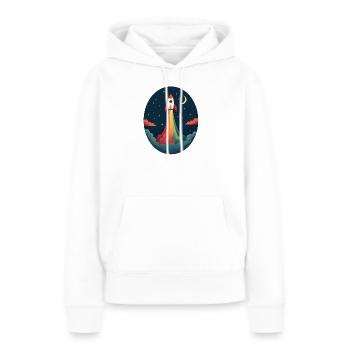 Launched Out - Niemals zurückblicken - Frauen Premium Bio Hoodie - Weiß - Vorne - Julia (174cm)