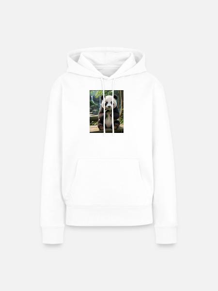 Panda Design - Frauen Premium Bio Hoodie - Weiß