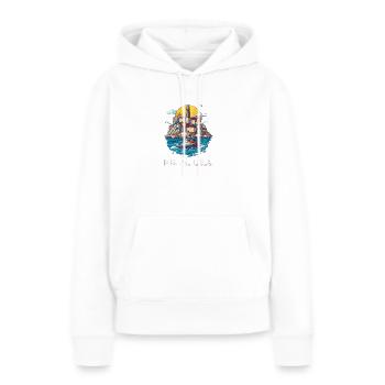 Marseille - Ville au Cœur de la Méditerranée - Sweat à capuche Premium bio Femme - blanc - Devant - Julia (174cm)