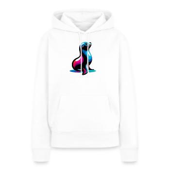 Phoque - Sweat à capuche Premium bio Femme - blanc - Devant - Julia (174cm)
