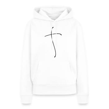 Schlichte Kreuz Linie - Frauen Premium Bio Hoodie - Weiß - Vorne - Julia (174cm)