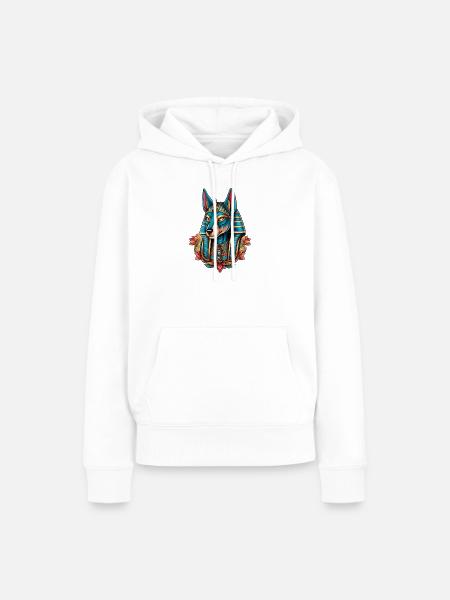 Illustration von Anubis - Frauen Premium Bio Hoodie - Weiß