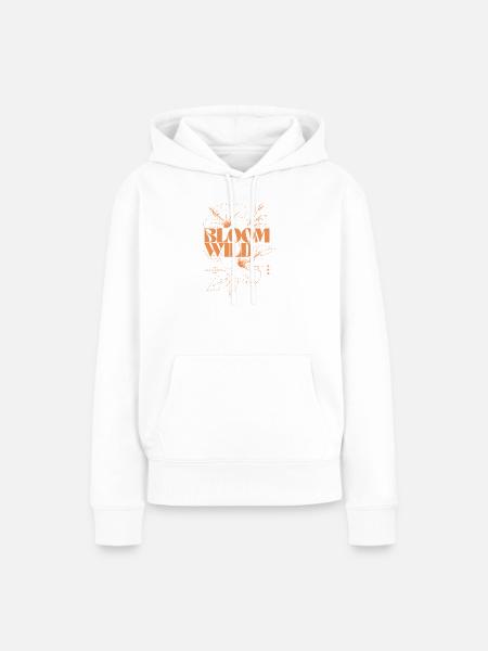 Bloom Wild Blumenmuster - Frauen Premium Bio Hoodie - Weiß