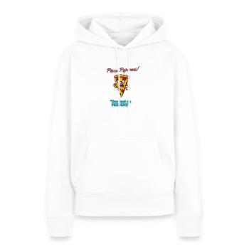 Pizza Pepperoni Tranche en Colère - Sweat à capuche Premium bio Femme - blanc - Devant - Julia (174cm)