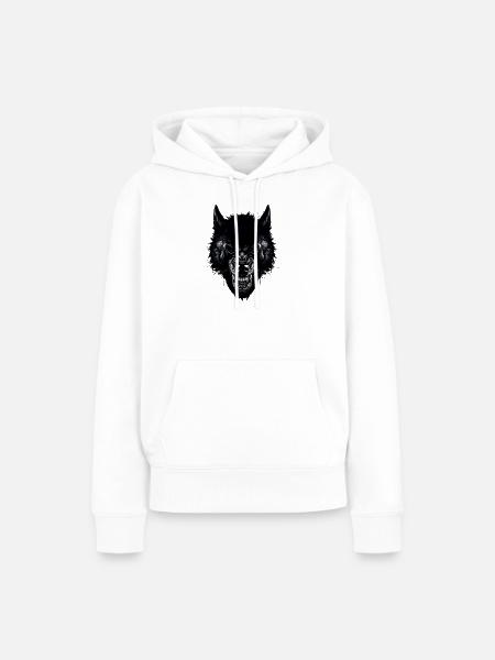 Wolf - Frauen Premium Bio Hoodie - Weiß