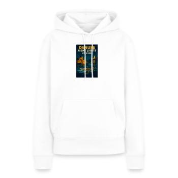 Croisière nocturne sur le Danube - Sweat à capuche Premium bio Femme - blanc - Devant - Julia (174cm)