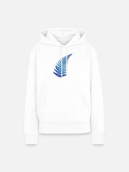 Blauer Farn Traum - Frauen Premium Bio Hoodie - Weiß