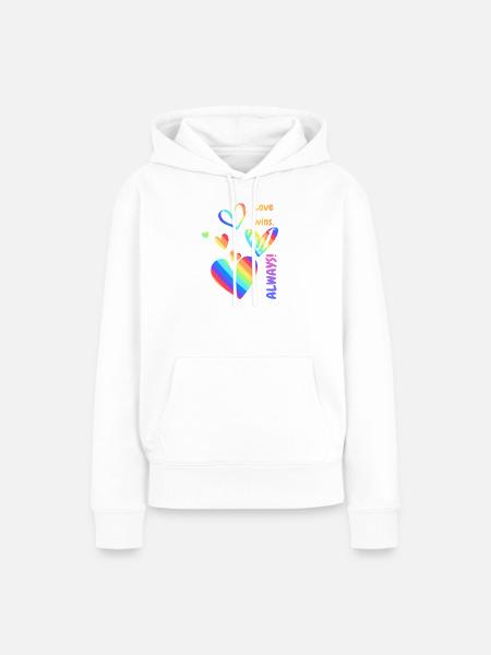 Pride / CSD / LGBTQ+ Design "love always wins" - Frauen Premium Bio Hoodie - Weiß