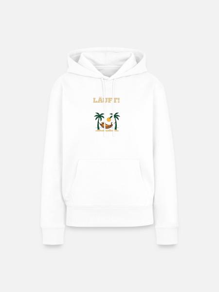Läuft – Katze im Urlaubsmodus - Frauen Premium Bio Hoodie - Weiß