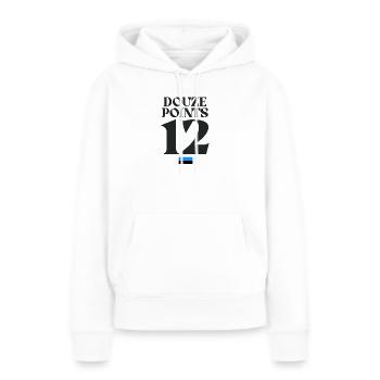 Douze points Eurovision Estonie - Sweat à capuche Premium bio Femme - blanc - Devant - Julia (174cm)