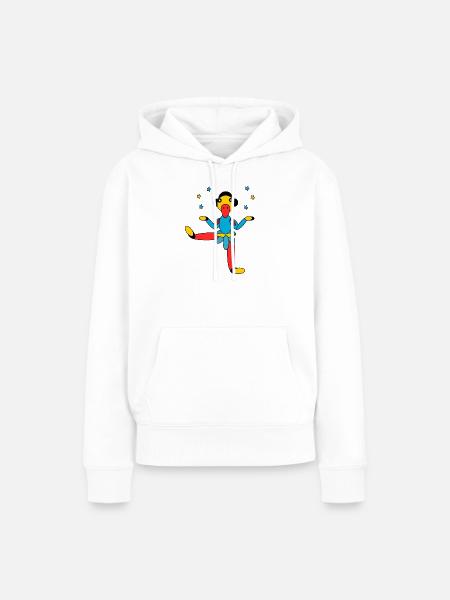 Farbenfroher Vogel im Tanz - Frauen Premium Bio Hoodie - Weiß