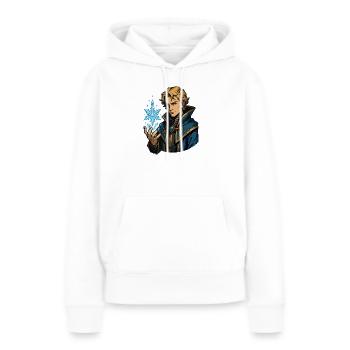 Magicien de glace avec sort de givre - Sweat à capuche Premium bio Femme - blanc - Devant - Julia (174cm)