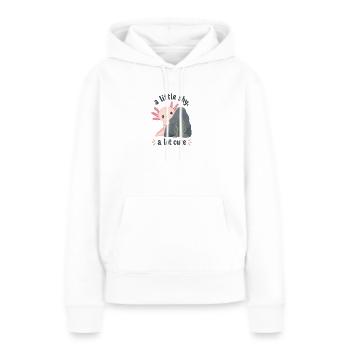 Un peu timide, très mignon axolotl - Sweat à capuche Premium bio Femme - blanc - Devant - Julia (174cm)