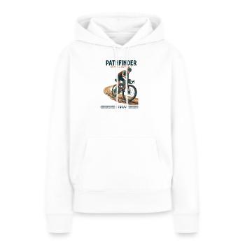 Pathfinder Gravel Odyssey - Sweat à capuche Premium bio Femme - blanc - Devant - Julia (174cm)