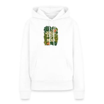 Jungle State of Mind – Tropische Pflanzen - Frauen Premium Bio Hoodie - Weiß - Vorne - Julia (174cm)