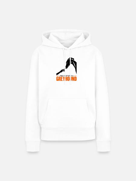 Adoptiert von einem Windhund-Rettungshemd - Frauen Premium Bio Hoodie - Weiß