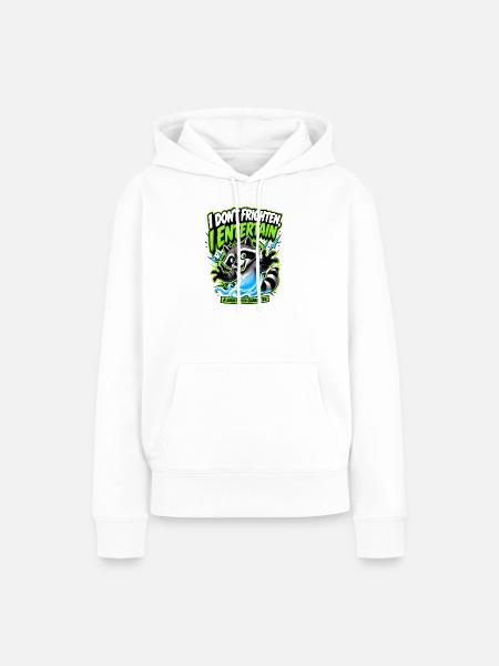 Waschbär unterhält: Geist mit Charakter - Frauen Premium Bio Hoodie - Weiß