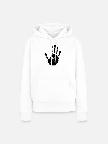 hand - Frauen Premium Bio Hoodie - Weiß