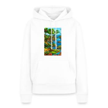 Paysage abstrait de l’eau et des falaises - Sweat à capuche Premium bio Femme - blanc - Devant - Julia (174cm)
