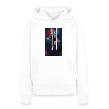 Sinnlicher Moment der Liebe zu Frauen - Frauen Premium Bio Hoodie - Weiß - Vorne - Julia (174cm)