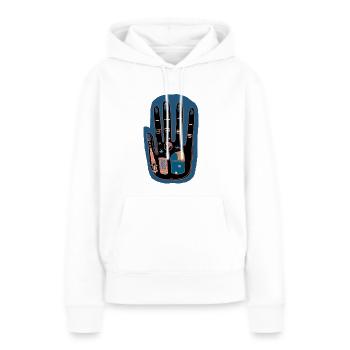 Hand von morgen - Frauen Premium Bio Hoodie - Weiß - Vorne - Julia (174cm)