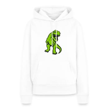 T-Rex - Frauen Premium Bio Hoodie - Weiß - Vorne - Julia (174cm)