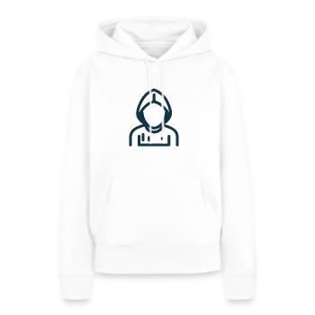 Hacker Icon - Frauen Premium Bio Hoodie - Weiß - Vorne - Julia (174cm)