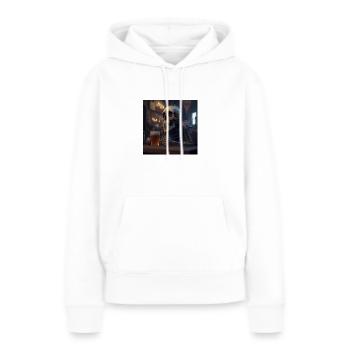 Skelett trinkt bier - Frauen Premium Bio Hoodie - Weiß - Vorne - Julia (174cm)