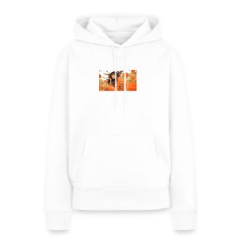 woman thinking - Frauen Premium Bio Hoodie - Weiß - Vorne - Julia (174cm)