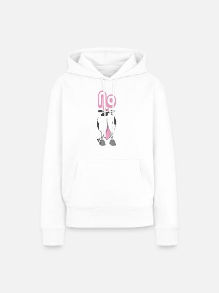 No - funny cow - Frauen Premium Bio Hoodie - Weiß