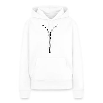 Ouvrez-moi! -Fermeture éclair - Sweat à capuche Premium bio Femme - blanc - Devant - Julia (174cm)