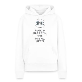 Prinz sein - Frauen Premium Bio Hoodie - Weiß - Vorne - Julia (174cm)