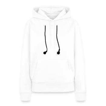 nouveau casque pour téléphone Pod 5 - EarPods 2 clr - Sweat à capuche Premium bio Femme - blanc - Devant - Julia (174cm)